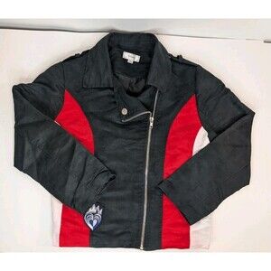 Disney D-Signed Girl’s L Black Red Suede Colorblock Descendants Evie Moto Jacket